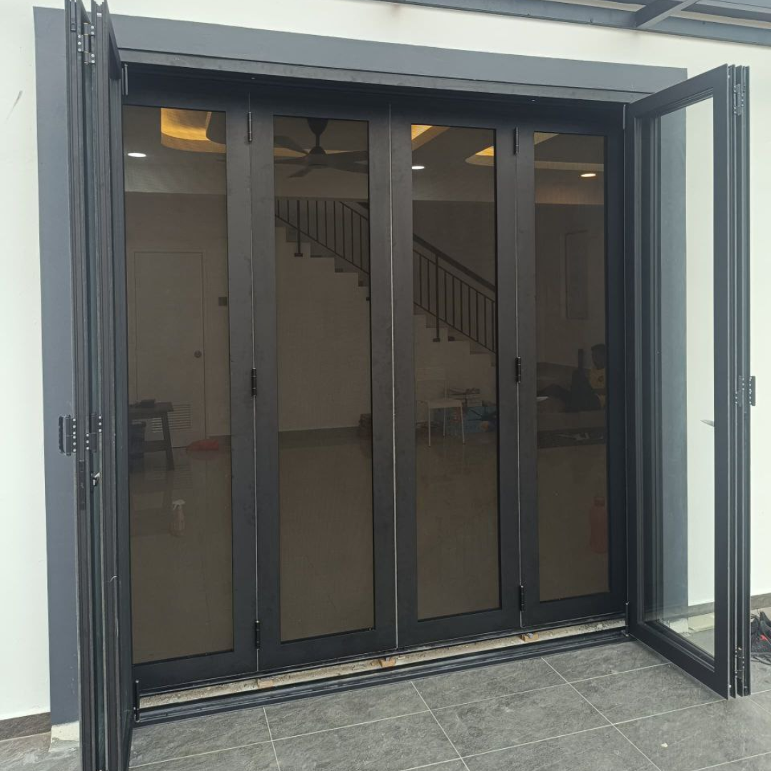 Kaca & Safety Mesh - Pintu Lipat Premium